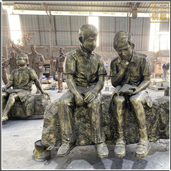 鑄銅關(guān)公 鑄造校園看書雕塑擺件