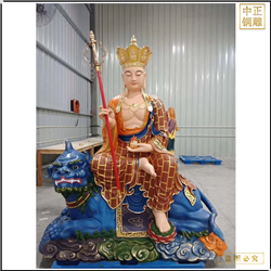 鑄銅關公 坐地藏王菩薩坐獅子雕塑鑄造