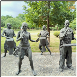 鑄銅關公 園林載歌載舞人物雕塑