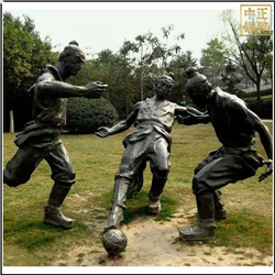 鑄銅關(guān)公 古代人物踢球銅雕塑