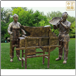 鑄銅關(guān)公 園林收谷人物雕塑