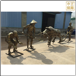 鑄銅關(guān)公 種地人物雕塑鑄造