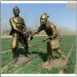 鑄銅關(guān)公 種麥子人物銅雕塑