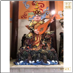 銅雕彩繪四大天王佛像坐像 銅雕彩繪四大天王佛像坐像