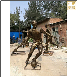 鑄銅關(guān)公 校園廣場(chǎng)踢足球雕塑