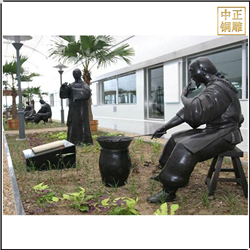 鑄銅關公 中醫熬藥人物雕塑