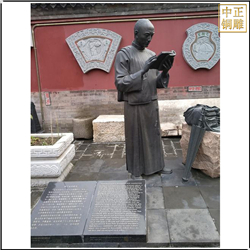 鑄銅關(guān)公 古代讀書銅雕塑