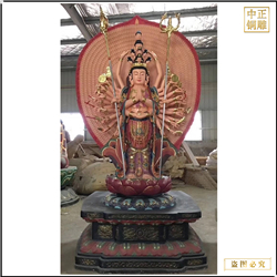 鑄銅關(guān)公 貼金千手觀音佛像報價