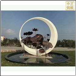 鑄銅關(guān)公 小區(qū)荷花景觀雕塑