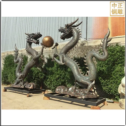 鑄銅關公 大型銅龍戲球雕塑