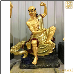 鍍金十八羅漢雕塑 鍍金十八羅漢雕塑