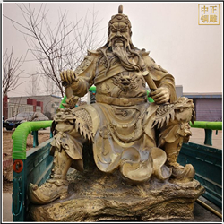 鑄銅關公 關公坐像雕塑圖片