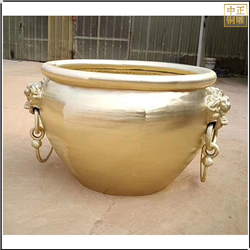 鑄銅關公 現代鎏金銅缸鑄造