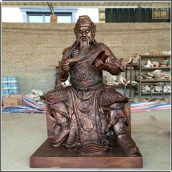 鑄銅關(guān)公 看書(shū)捋胡子關(guān)公銅像圖片