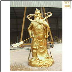 鑄銅關公 忠義蓋世全銅關公擺件