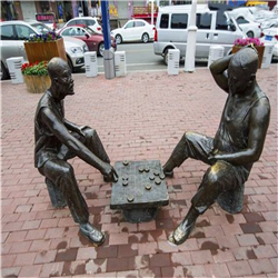 下棋銅雕塑 下棋銅雕塑